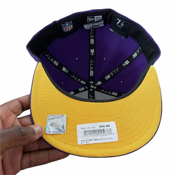 New Era Minnesota Vikings Fitted Hat 7 1/2 - Picture 4 of 4